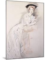 Portrait of Miss Taylor Leaning on a Table-Paul Cesar Helleu-Mounted Giclee Print