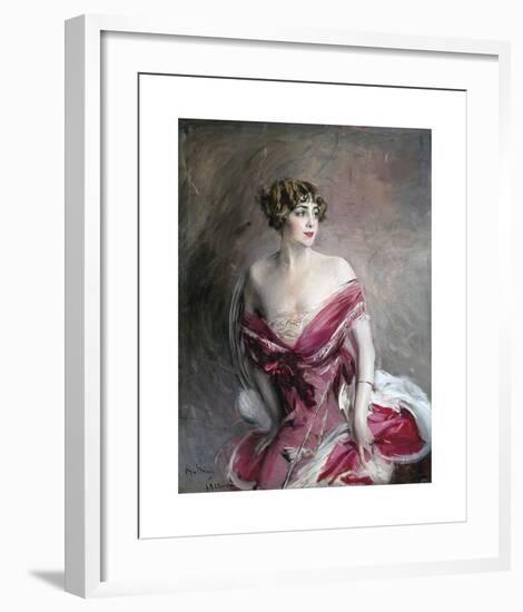 Portrait of Mlle. de Gillespie, La Dame de Biarritz, 1912-Giovanni Boldini-Framed Premium Giclee Print