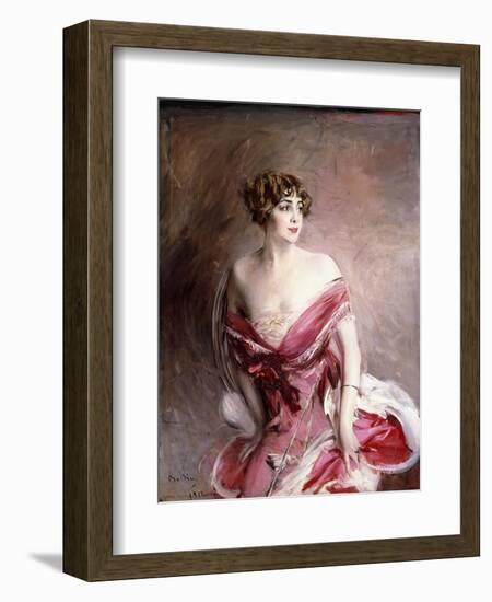 Portrait of Mlle. De Gillespie, La Dame De Biarritz, 1912-Giovanni Boldini-Framed Giclee Print