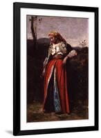 Portrait of Mlle Dobigny, 1865-70-Jean Baptiste Camille Corot-Framed Giclee Print