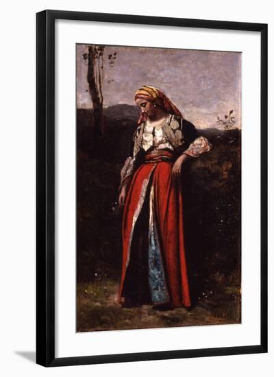 Portrait of Mlle Dobigny, 1865-70-Jean Baptiste Camille Corot-Framed Giclee Print