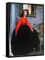 Portrait of Mlle L L, (Young Lady in a Red Jacke), 1864-James Jacques Joseph Tissot-Framed Stretched Canvas