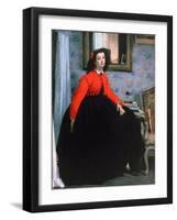 Portrait of Mlle L L, (Young Lady in a Red Jacke), 1864-James Jacques Joseph Tissot-Framed Giclee Print