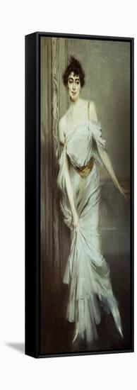 Portrait of Mme. Charles Max-Giovanni Boldini-Framed Stretched Canvas
