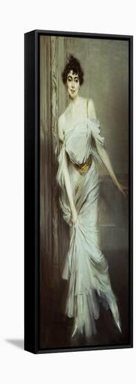 Portrait of Mme. Charles Max-Giovanni Boldini-Framed Stretched Canvas