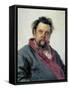 Portrait of Modest Mussorgsky-Ilya Efimovich Repin-Framed Stretched Canvas