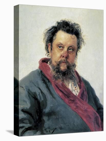 Portrait of Modest Mussorgsky-Ilya Efimovich Repin-Stretched Canvas