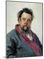 Portrait of Modest Mussorgsky-Ilya Efimovich Repin-Mounted Art Print