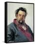 Portrait of Modest Mussorgsky-Ilya Efimovich Repin-Framed Stretched Canvas