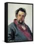 Portrait of Modest Mussorgsky-Ilya Efimovich Repin-Framed Stretched Canvas