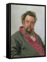 Portrait of Modest Petrovich Moussorgsky (1839-81) 1881-Ilya Efimovich Repin-Framed Stretched Canvas