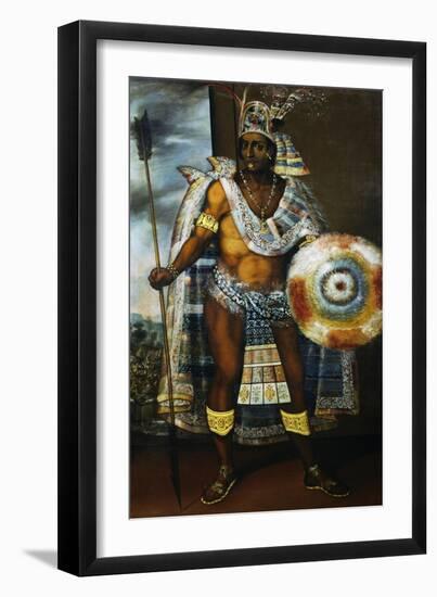 Portrait of Montezuma II Tecnochtitlan (Circa 1466-1520), Last King of Aztecs, 1680-1697-Antonio Rodriguez-Framed Giclee Print