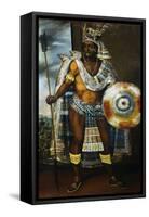 Portrait of Montezuma II Tecnochtitlan (Circa 1466-1520), Last King of Aztecs, 1680-1697-Antonio Rodriguez-Framed Stretched Canvas