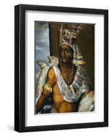 Portrait of Montezuma II Tecnochtitlan (Circa 1466-1520), Last King of Aztecs, 1680-1697-Antonio Rodriguez-Framed Giclee Print