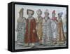 Portrait of Moscow Monarchs Ivan III, Vasili III Ivanovich, Ivan IV of Russia and Entourage-null-Framed Stretched Canvas