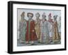 Portrait of Moscow Monarchs Ivan III, Vasili III Ivanovich, Ivan IV of Russia and Entourage-null-Framed Giclee Print