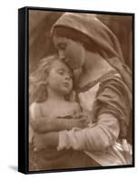 Portrait of Mother and Child (Sepia Photo)-Julia Margaret Cameron-Framed Stretched Canvas