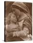 Portrait of Mother and Child (Sepia Photo)-Julia Margaret Cameron-Stretched Canvas