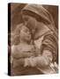 Portrait of Mother and Child (Sepia Photo)-Julia Margaret Cameron-Stretched Canvas