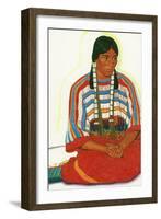 Portrait of Mountain Flower, a Blackfeet Maiden-Lantern Press-Framed Art Print