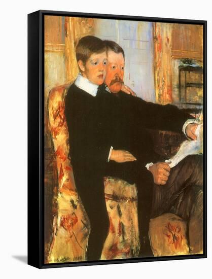 Portrait of Mr. Alexander J. Cassatt and His Son, Robert Kel, 1884-Mary Cassatt-Framed Stretched Canvas