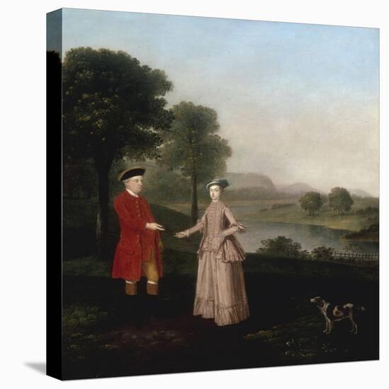 Portrait of Mr and Mrs John Broadhurst of Foston Hall, Derbyshire-Arthur Devis-Stretched Canvas