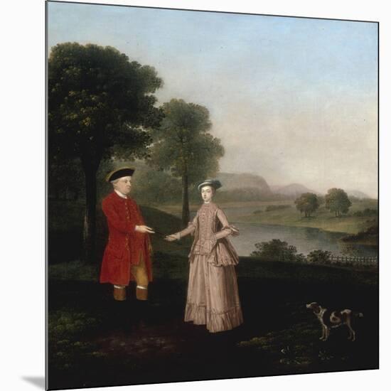Portrait of Mr and Mrs John Broadhurst of Foston Hall, Derbyshire-Arthur Devis-Mounted Giclee Print