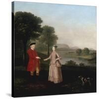 Portrait of Mr and Mrs John Broadhurst of Foston Hall, Derbyshire-Arthur Devis-Stretched Canvas