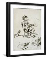 Portrait of Mr. Darlim (Ink on Paper)-Cham-Framed Giclee Print