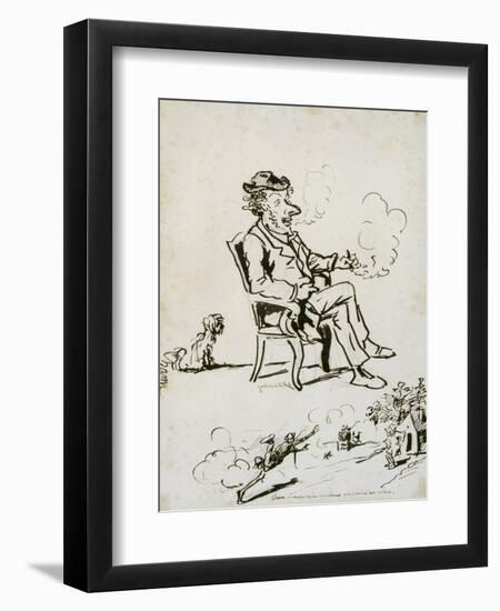 Portrait of Mr. Darlim (Ink on Paper)-Cham-Framed Premium Giclee Print