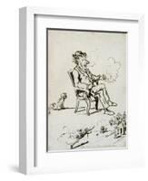 Portrait of Mr. Darlim (Ink on Paper)-Cham-Framed Premium Giclee Print