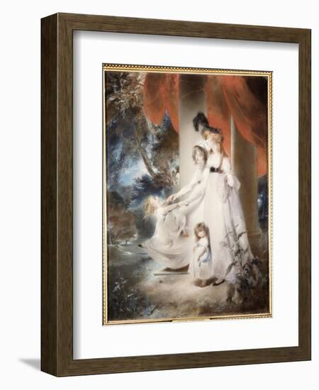 Portrait of Mrs Ayscoghe Boucherett with Her Two Eldest Children, Emilia and Ayscoghe-Thomas Lawrence-Framed Giclee Print