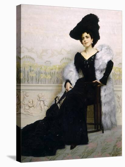Portrait of Mrs Bruna Pagliano, 1904-Edoardo Gelli-Stretched Canvas