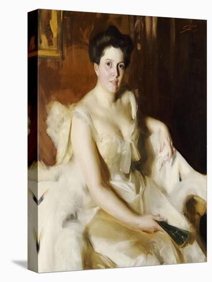 Portrait of Mrs de Ver Warner-Anders Leonard Zorn-Stretched Canvas