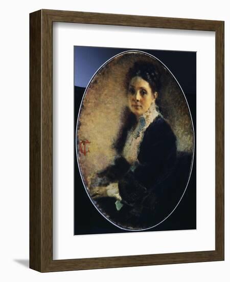 Portrait of Mrs Deschamps, 1875-Tranquillo Cremona-Framed Giclee Print