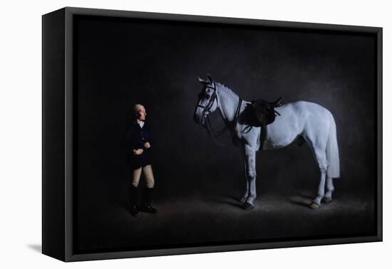 Portrait of Mrs Jane Strawson and Her Grey Hunter Micky McCourthy, 2007-James Gillick-Framed Stretched Canvas