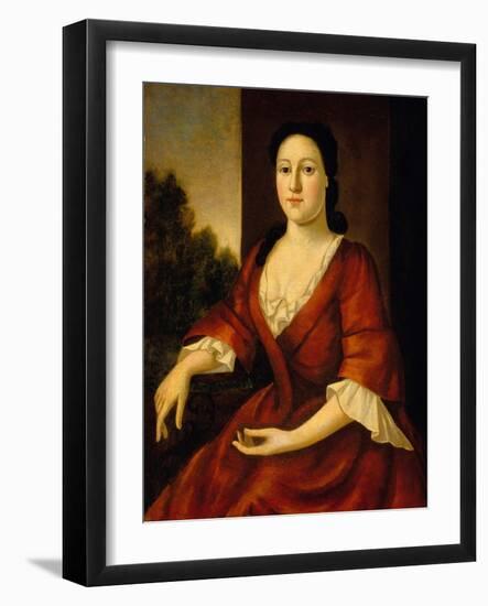 Portrait of Mrs John Greenleaf, Nee Priscilla Brown (B.1725) C.1748 (Oil on Canvas)-John Greenwood-Framed Giclee Print