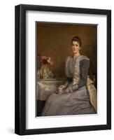 Portrait of Mrs. Joseph Chamberlain (1864-1957), 1891 (Oil on Canvas)-John Everett Millais-Framed Premium Giclee Print