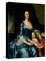 Portrait of Mrs. Matthew Tilghman and Her Daughter, Anna Maria, C.1757 (Oil on Linen)-John Hesselius-Stretched Canvas