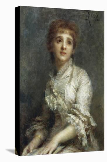 Portrait of Mrs Pisani Dossi, 1880-Daniele Ranzoni-Stretched Canvas
