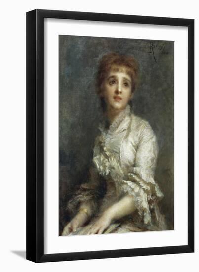 Portrait of Mrs Pisani Dossi, 1880-Daniele Ranzoni-Framed Giclee Print