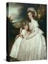 Portrait of Mrs Richard Pryce Corbet and Her Daughter, 1780-George Romney-Stretched Canvas