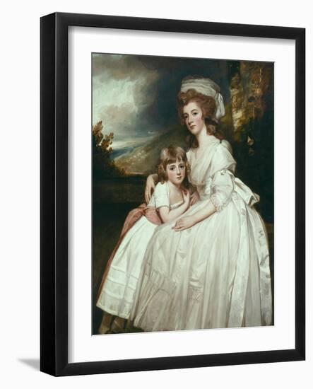 Portrait of Mrs Richard Pryce Corbet and Her Daughter, 1780-George Romney-Framed Giclee Print