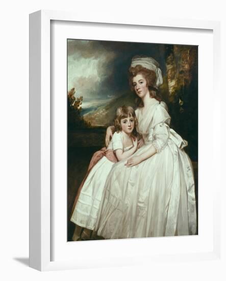 Portrait of Mrs Richard Pryce Corbet and Her Daughter, 1780-George Romney-Framed Giclee Print