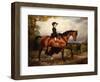 Portrait of Mrs. Thomas Conolly, Seated Side-Saddle in a Black Riding Habit on a Chestnut Hunter-William Osborne-Framed Giclee Print