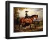 Portrait of Mrs. Thomas Conolly, Seated Side-Saddle in a Black Riding Habit on a Chestnut Hunter-William Osborne-Framed Giclee Print