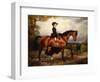 Portrait of Mrs. Thomas Conolly, Seated Side-Saddle in a Black Riding Habit on a Chestnut Hunter-William Osborne-Framed Giclee Print