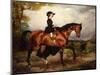 Portrait of Mrs. Thomas Conolly, Seated Side-Saddle in a Black Riding Habit on a Chestnut Hunter-William Osborne-Mounted Giclee Print