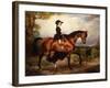 Portrait of Mrs. Thomas Conolly, Seated Side-Saddle in a Black Riding Habit on a Chestnut Hunter-William Osborne-Framed Giclee Print