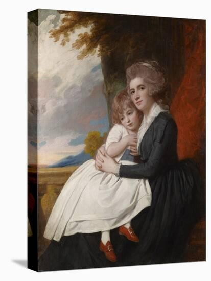 Portrait of Mrs Thomas Raikes with Her Daughter-George Romney-Stretched Canvas
